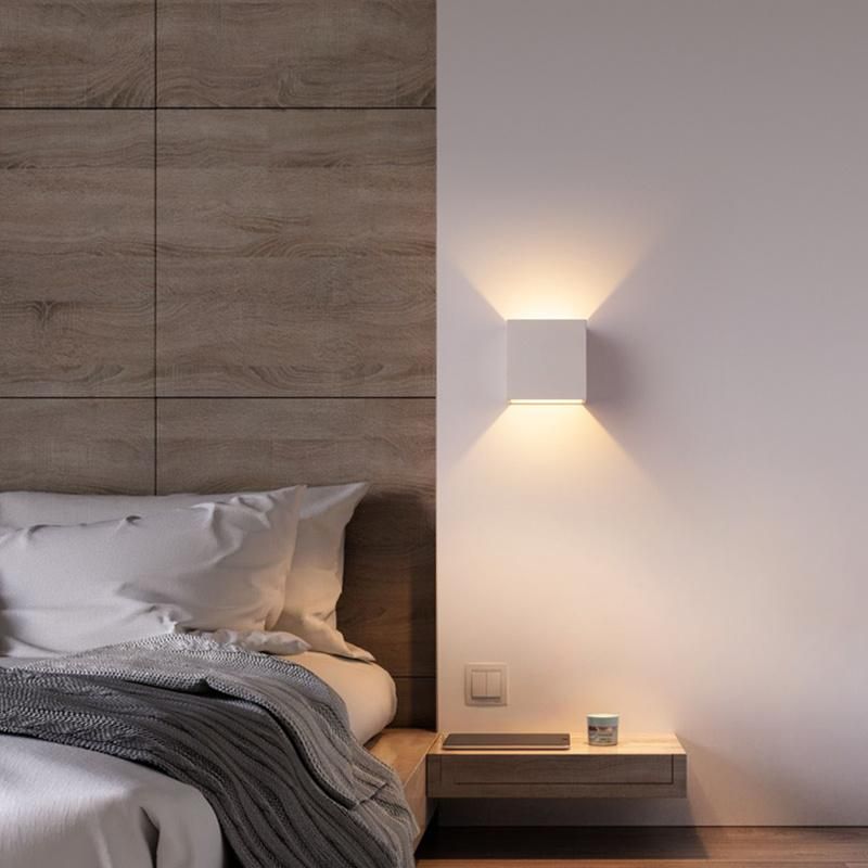 Black Cube Design Concise Style Wall Lamp Bedside Lamp Nightsand Lamp