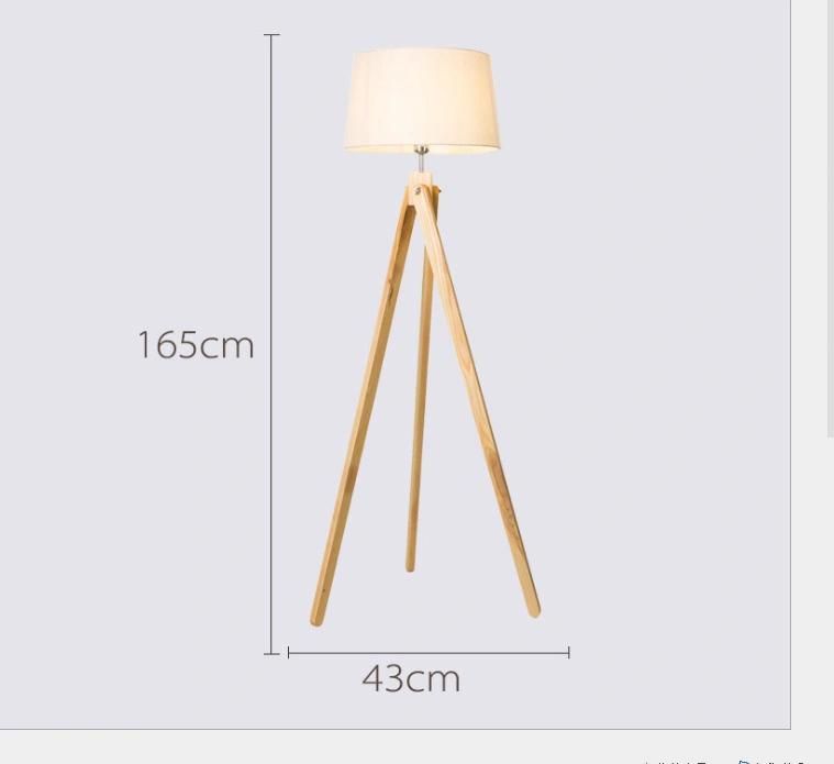 Modern Nordic European Wood LED Tripod Floor Lamp Wooden Standing Light