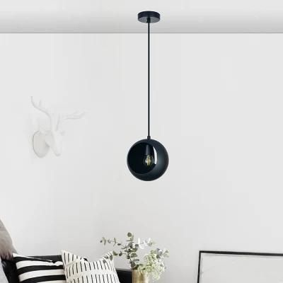 Top Seller Chandelier Home Decor E27 Round LED Black Bubble Ball Modern Iron Adjustable Pendant Light