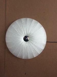 Round Shade Wrinkled Fabric Ceiling Lamp with 3 Sockets (C5006147)