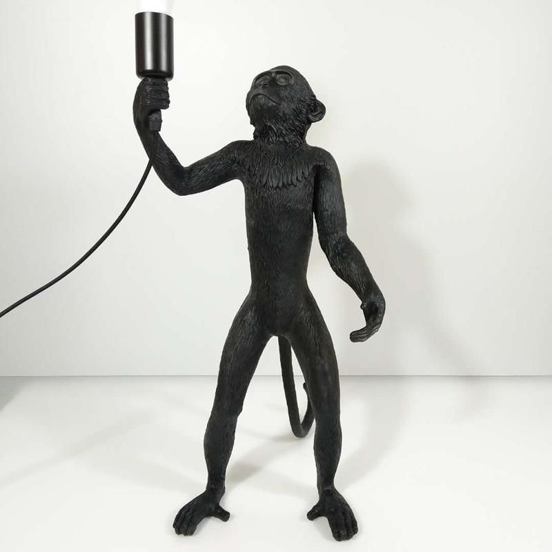 Monkey Lamp Wall Resin Black White Gold Right Left Side Monkey Wall Light (WH-VR-10)
