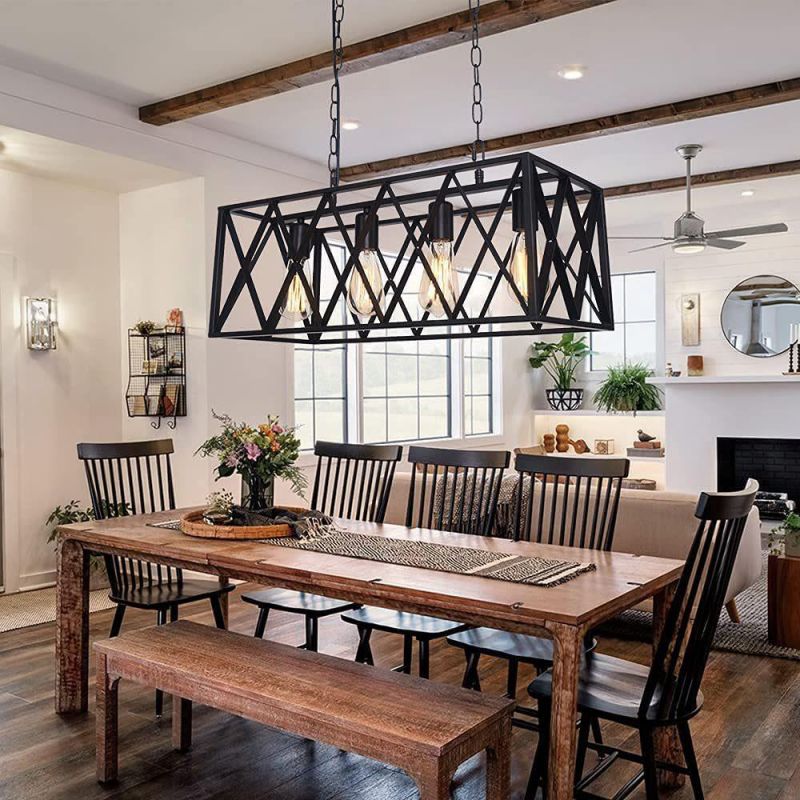 Vintage Chandeliers Iron Retro Kitchen Lamp E27 Edison Bulbs Stairs Store Industrial Chandelier (WH-VP-73)