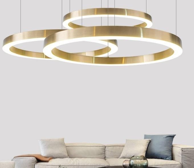 Modern LED Hotel Project Hanging Circular LED Round Pendant Chandelier