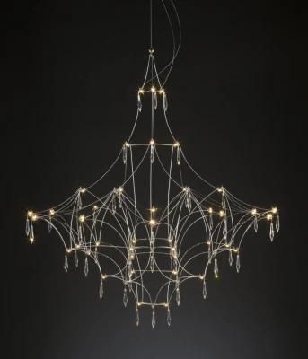 Dimond Shape Stainless Wires Crystal Drop Chandelier