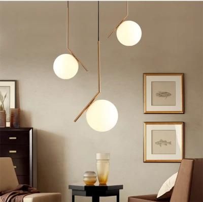 Glass Ball Hanging Chandelier Modern Round Dining Room Pendant Light