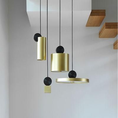 Postmodern Bar Small Chandelier Simple Model Room Bedroom Bedside Lamp Hotel Restaurant Nordic Bronze Pendant Light