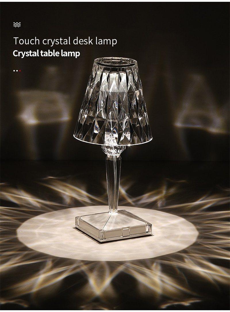 Rechargeable/USB Diamond Touch Sensor Crystal Battery Desk Lamp Bar Light Restaurant Acrylic Table Lamp Bedside Night Light