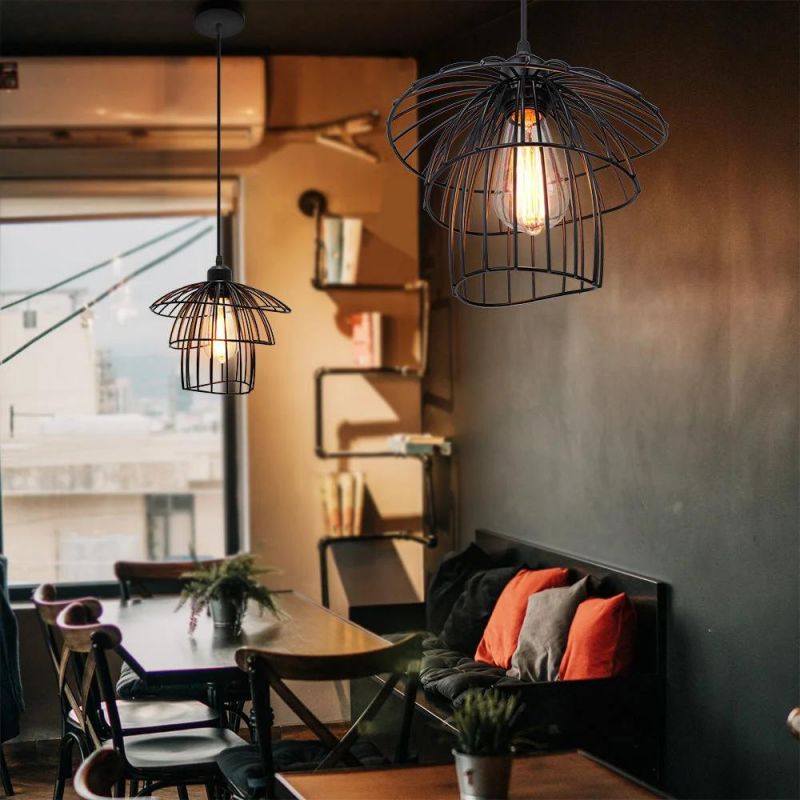 Retro Loft Pendant Lamps Indoor E27 Metal Guard Restaurant Lamp Decoration Iron Pendant Lights (WH-VP-90)