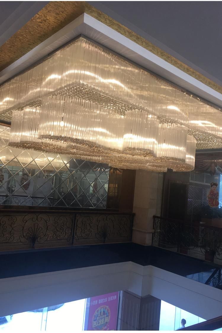 New Design Modern Luxury Project Custom Large Glass Stair Hotel Chandelier Ceiling Lamp