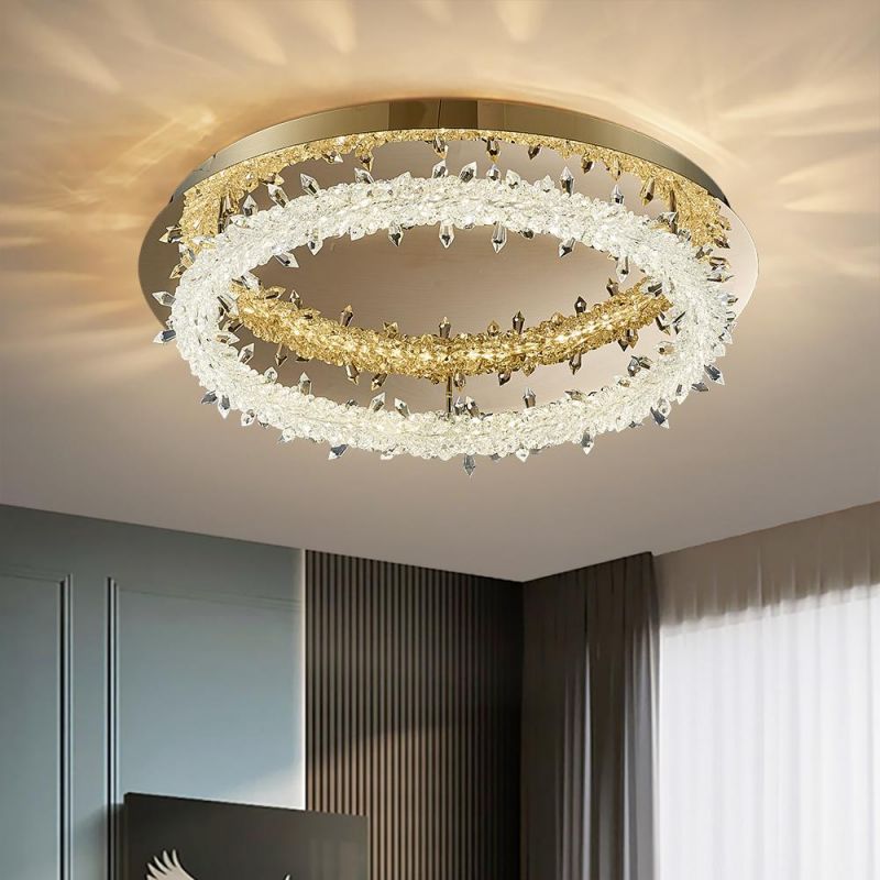 Crystal LED Ceiling Chandelier for Living Room Bedroom Modern Ceiling Lamp (WH-CA-68)