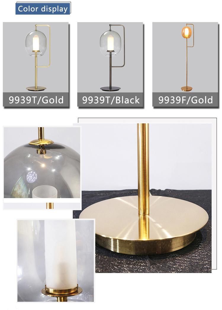 Modern Decorating Bedroom Indoor LED Glass Reading Table Lamp