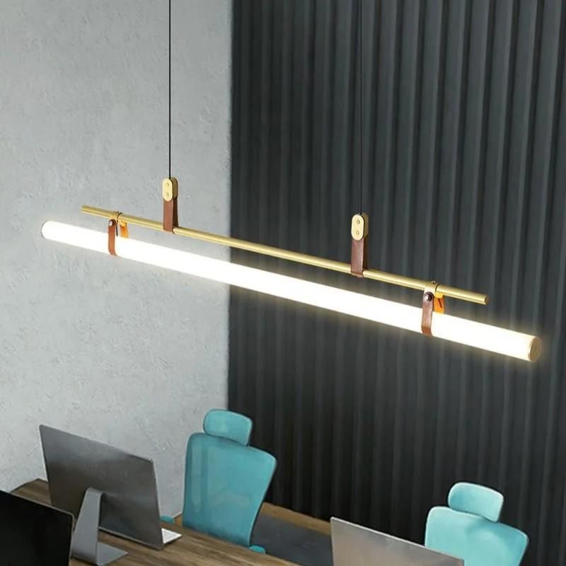 Nordic Dining Table Restaurant Hanging Lights Minimalist Dining Room LED Pendant Lights Modern Minimalist Tube Line Pendant Lamp
