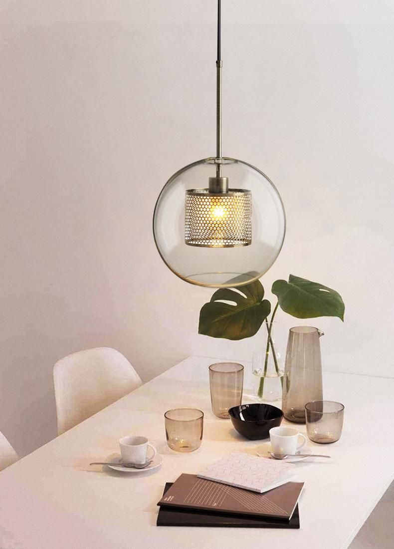 Modern Blown Clear Glass Pendant Lighting
