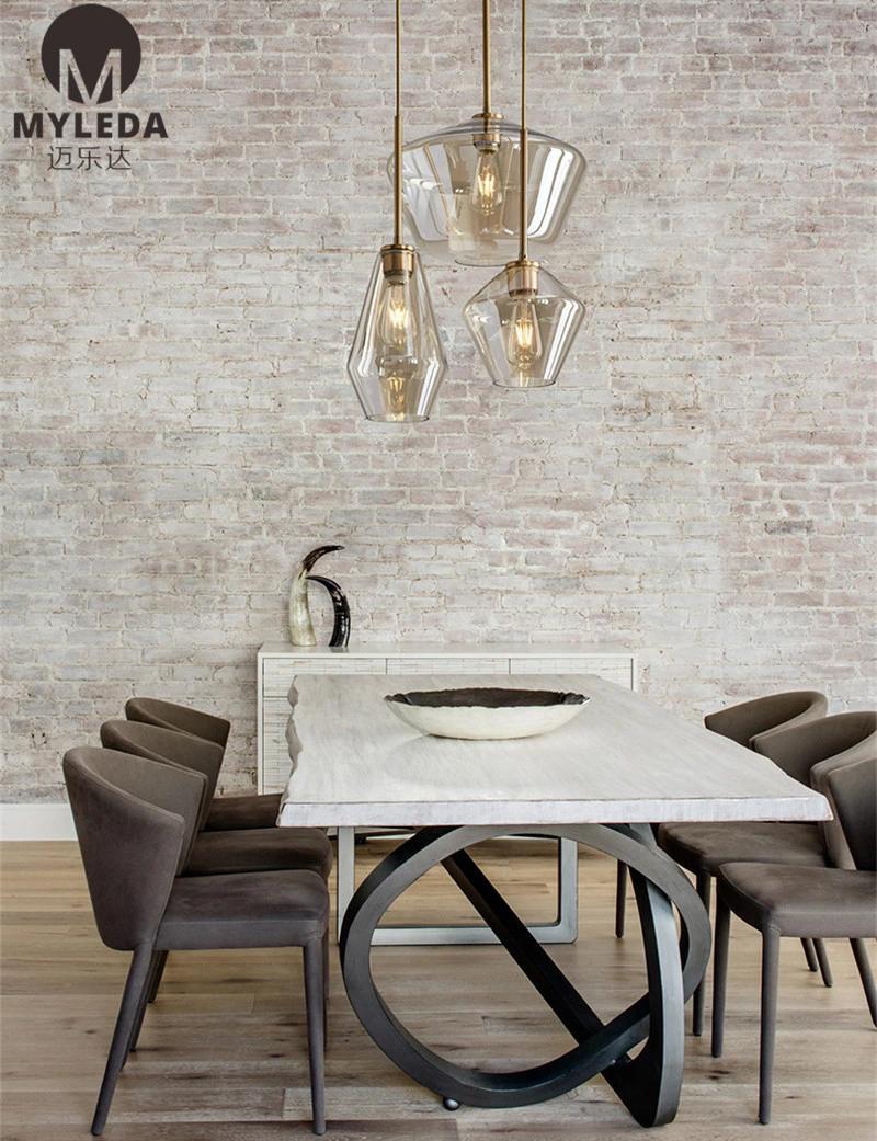 American Country Style Loft Retro Personality Glass Pendant Light