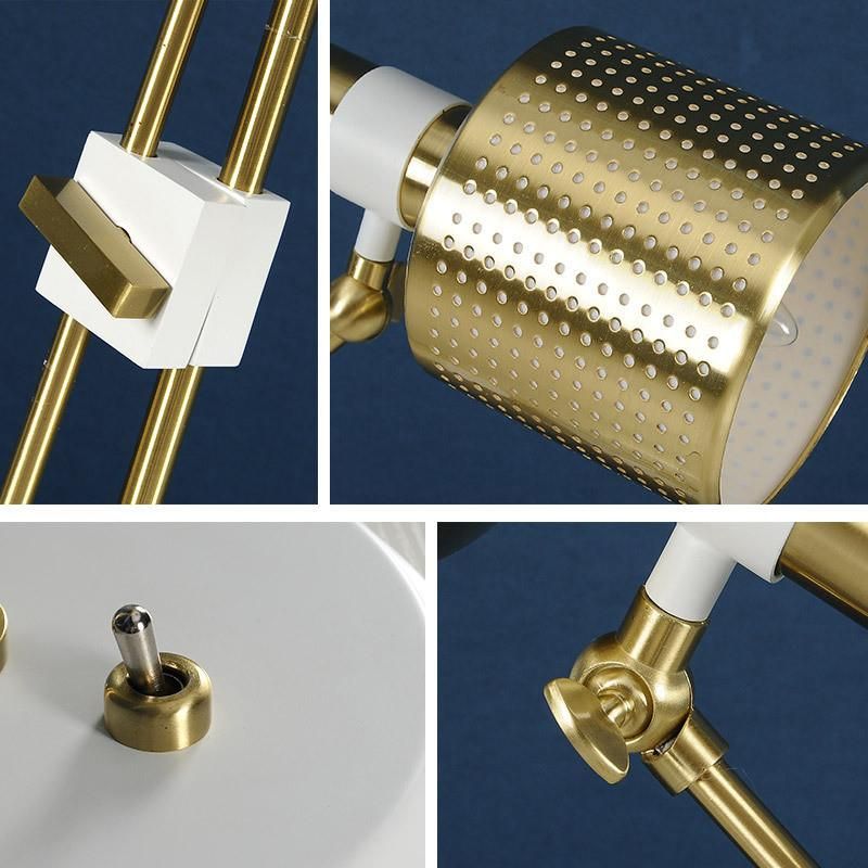 Gold Table Lamp Unique Hollow Metal Lampshade Design Side Table Lamp for Hotel House