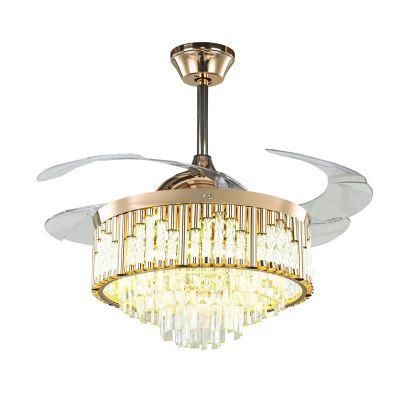 Nordic Luxury Interior Decoration Lamp Bedroom Crystal LED Ceiling Fan