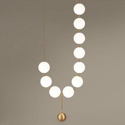 Long Pendant Light LED Nordic Glass Light Design Dining Room Kitchen Home Interior Necklace Pendant Light (WH-AP-210)