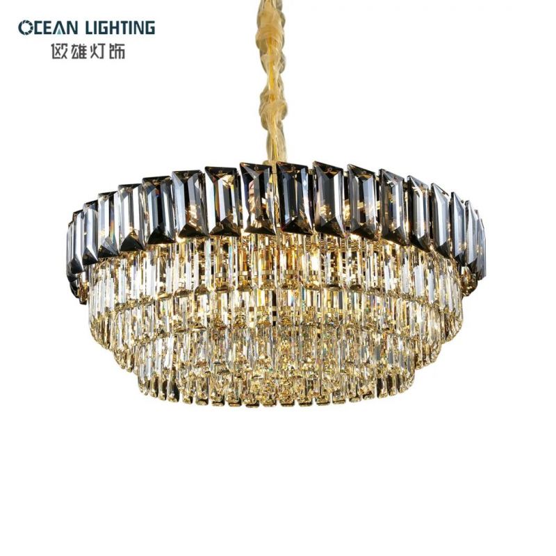 Hotel Crystal Indoor Luxury Long Pendant LED Lamp Chandeliers Lights