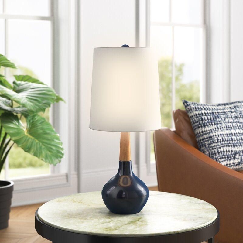 Modern Table Lamp with Great Accent Piece Accent Lamp Blue Ceramic Black Ceramic for Bedside Lamp