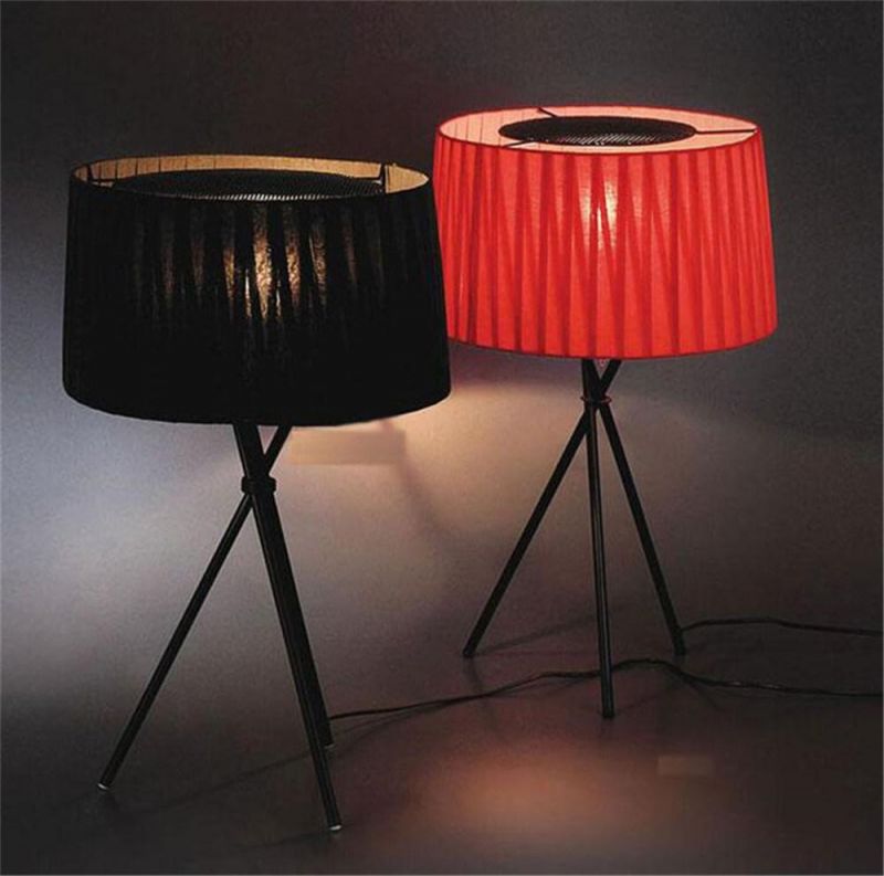 Modern Home Deco Luminaria Iron Tripod Fabric Lampshade Simple Standing Lamp Floor Light