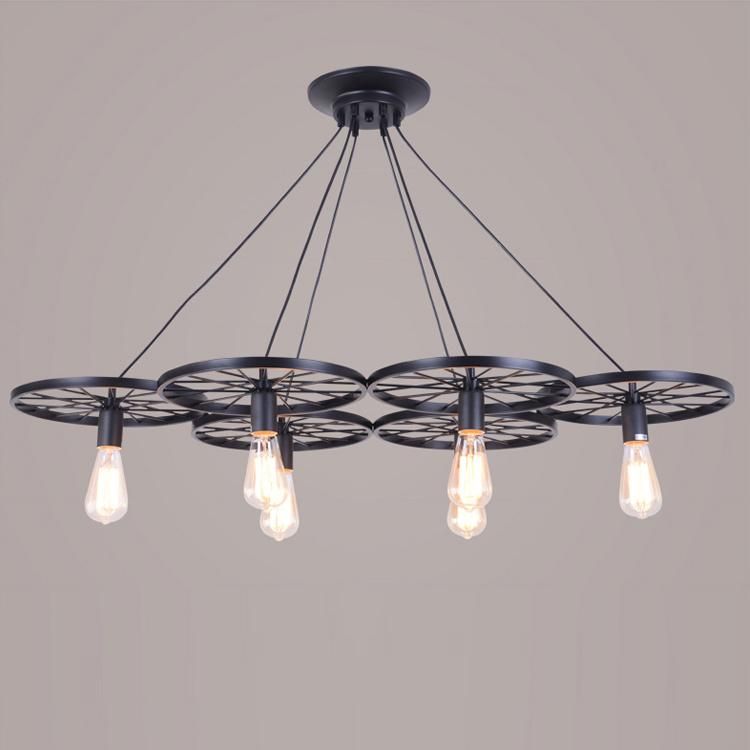 Modern Vintage Retro Dining Room Bedroom Decorative Black Shade Black Pendant Lamp Chandelier Light