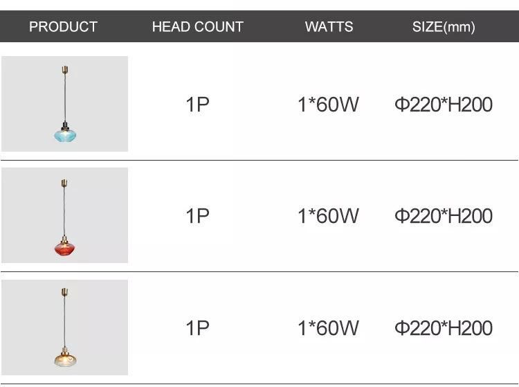 Cooper / Blue / Red Glass Pendant Light Irregular Shape Suitable for Bar, Restaurant, Cafe Atmosphere Hanging Light Ceiling Light Pendant