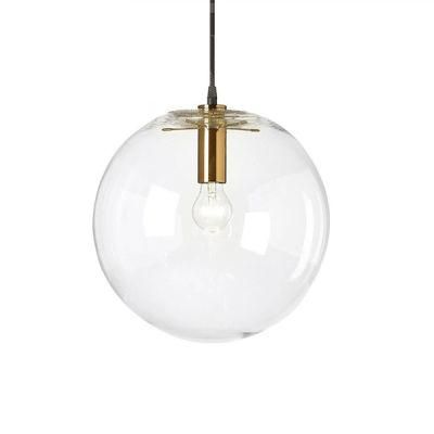 Modern Art Globe Clear Glass Hanging Pendant Lamp for Living Bedroom Chandelier