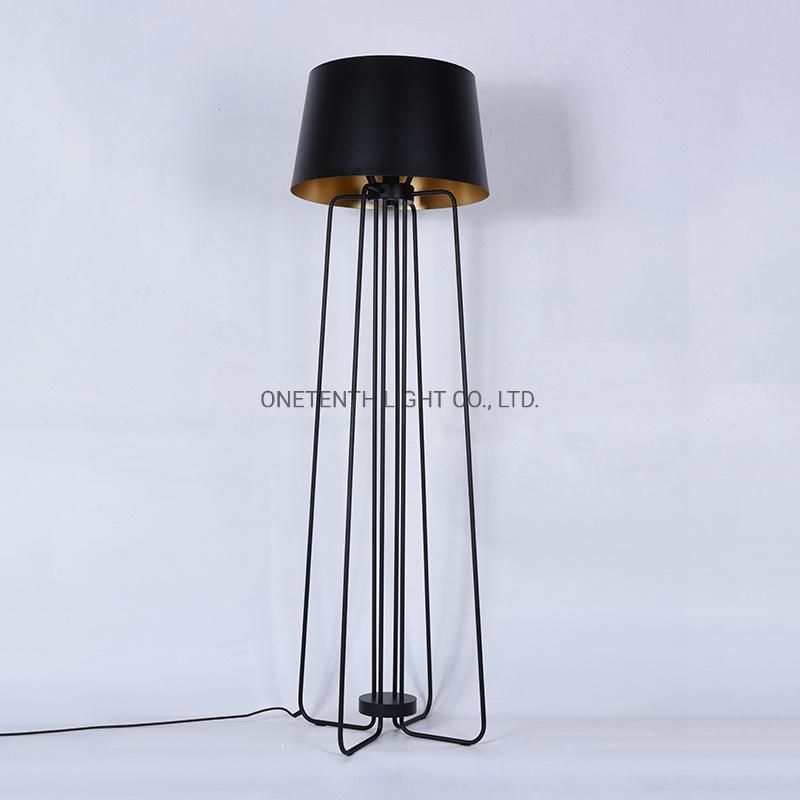 Stainless Steel Body and Shade in Matt Black Finish Floor Lamp