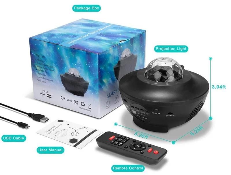 LED Night Light Projector Remote Control Music Sleep Cosmic Aurora Night Light