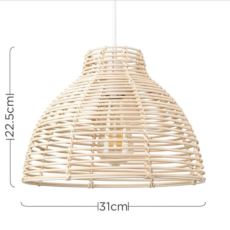 Modern Wicker Rattan Basket Style Ceiling Hanging Pendant Lights