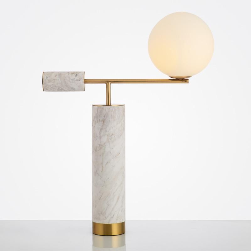 Hotel Project Table Lamp Metal with Opal Glass Designer Modern LED E27 Simple Desk Nordic Marble Table Lamp