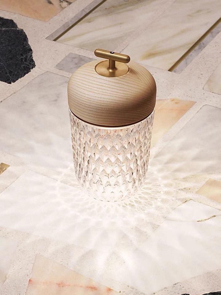 Portable Crystal Pinecone Lamp Photo Lighting Creative Bedroom Nightlight Atmosphere Valentine′s Gift