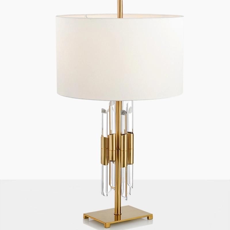 White Shade Modern Table Lamp Nightstand Lamp Living Room Light