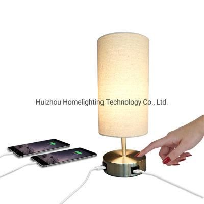 Jlt-9403 Home Living Room Bedroom Dual 2.1A USB Charging Table Desk Lamp Touch Dimming Nightstand Light