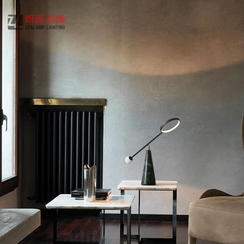 Modern Green Marble Bedside Lamp Table Lamp Study Room Standing Light