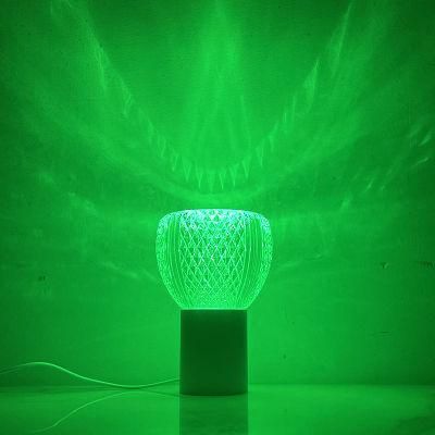 Crystal Rechargeable Small Table Lamp Creative Atmosphere Projection Life Acrylic LED Small Night Lamp