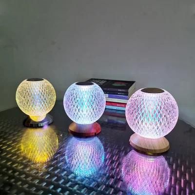 Bedroom Bedside Lighting Creative Crystal Ball Charging Table Lamp Moon LED Atmosphere Night Light