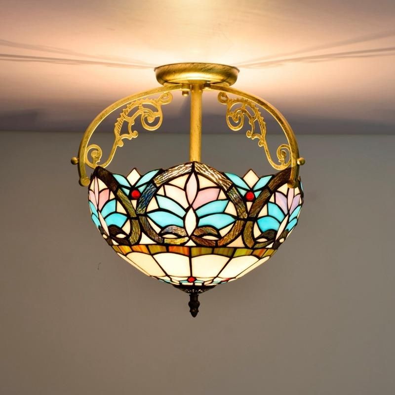 European Retro Mediterranean Style Heart Chandelier Colored Glass Ceiling Lights (WH-TA-32)