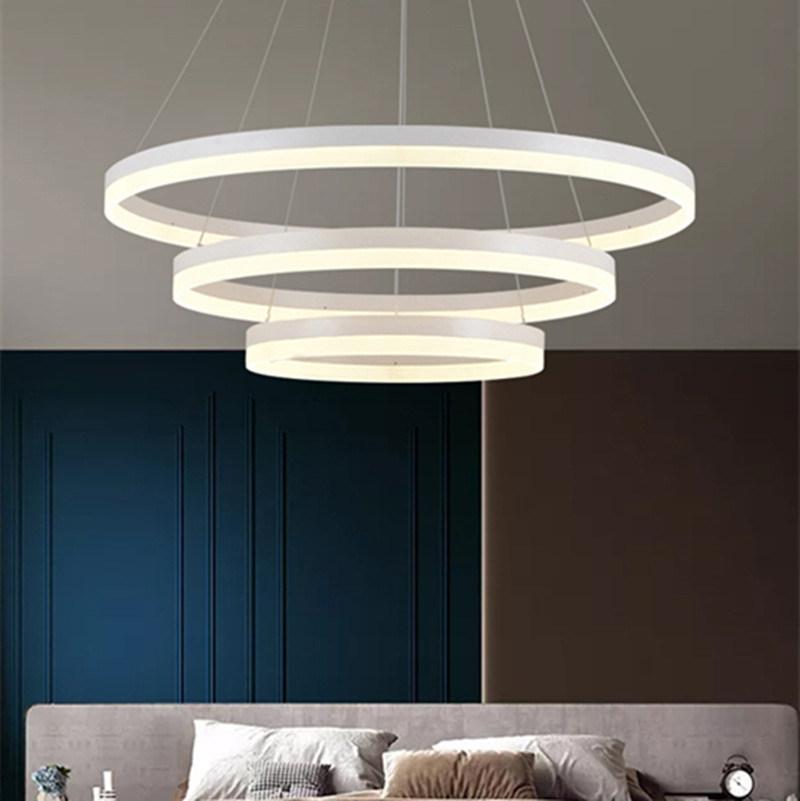 Modern Acrylic Pendant Lam Kitchen Olaug Modern Large Single Circle Ring Ceiling Light (WH-AP-355)