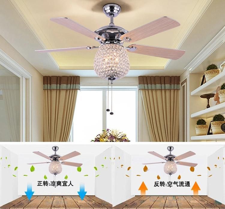 Luxury Fan Light Elegant Crystal Fan Chandelier Ceiling Fan Light for Hotel