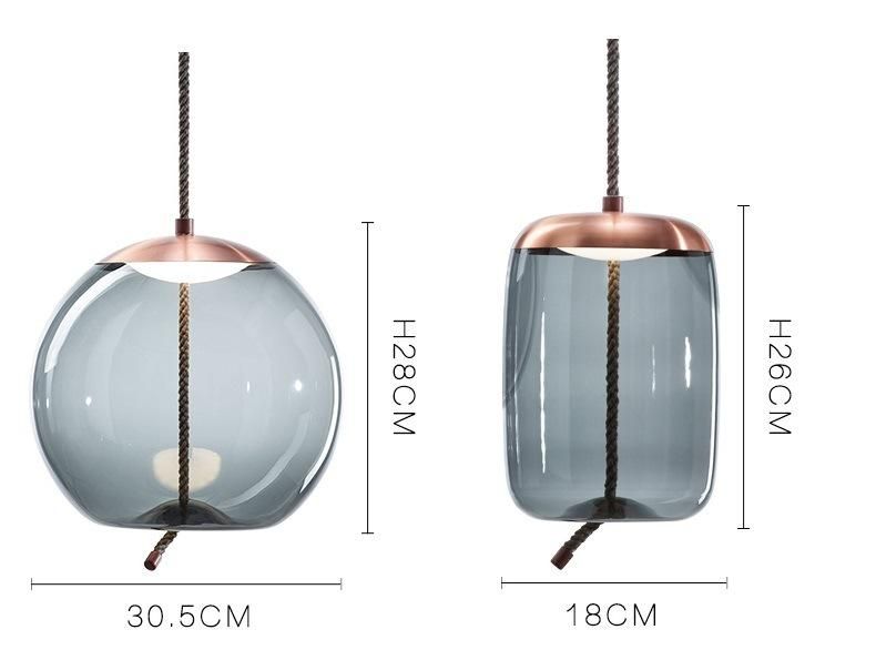 Home Decoration LED Modern Coffee Glass Pendant Lamp Indoor Lighting