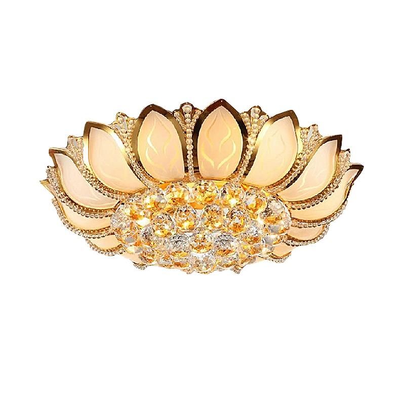 Lotus Flower Unique Crystal Ceiling Light for Sitting Room Bedroom Decorative (WH-CA-14)