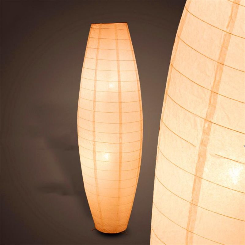Simple White LED Floor Lamp Hand Woven Paper Floor Light Bedroom Stand up Lamp (WH-MFL-115)