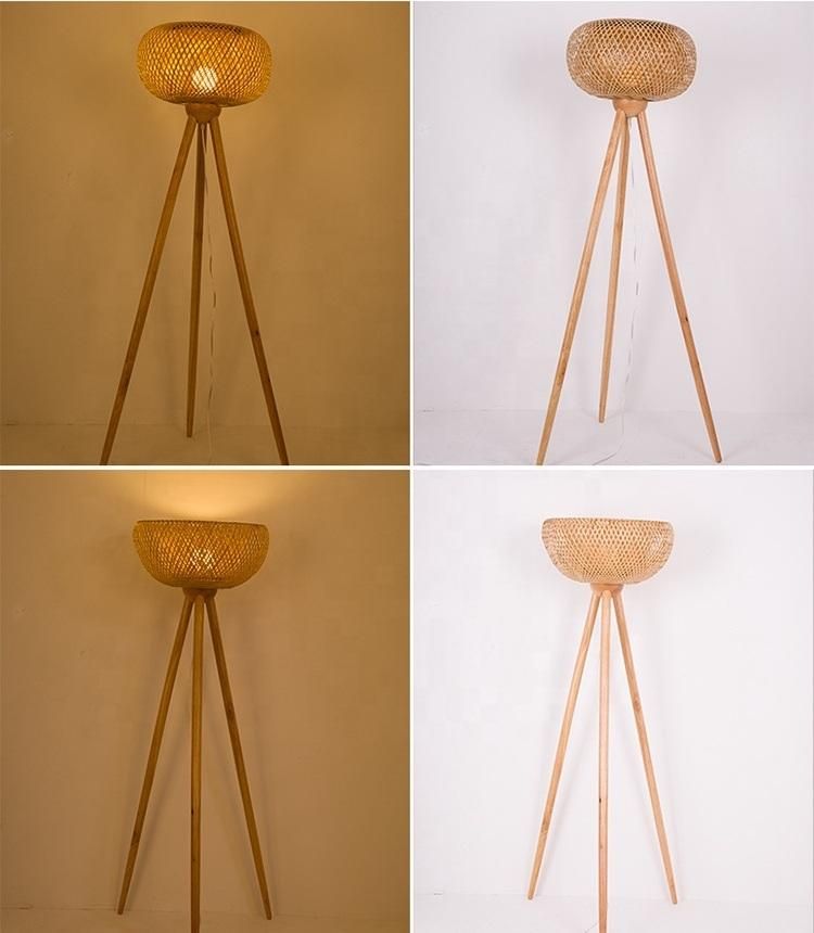 Weaving Rattan Wicker Bamboo Floor Lamp for Living Room Minimalist Light (WH-WFL-16)