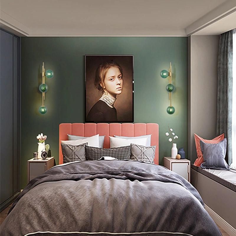 Postmodern Wall Lamp Gold Glass Ball Wall Lamps for Living Room Bedroom Color Wall Light (WH-OR-88)