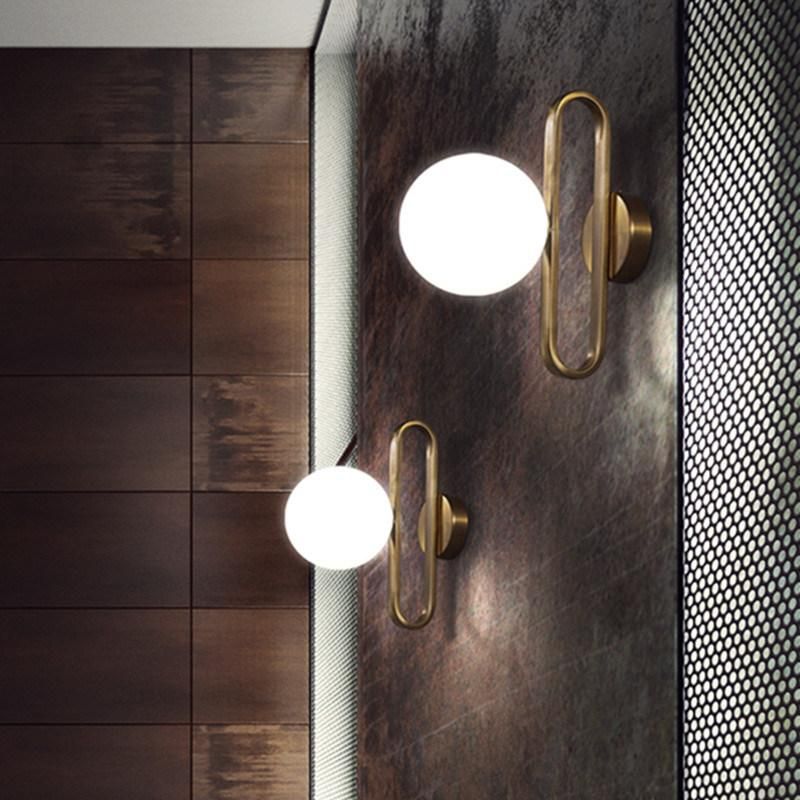 Nordic Glass Ball Bedside Wall Lamp Fashion Retro Brass Molecule Design Brass Wall Lamp (WH-OR-171)