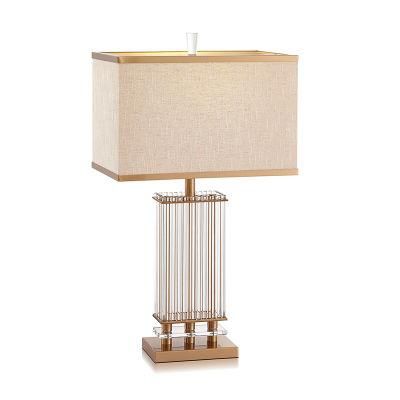 Modern Glass Desk Table Lamp in Gold for Bedside, Living Room