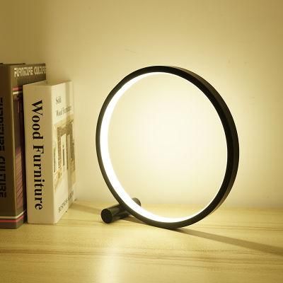 Modern Decorative Ring Aluminum LED Table Lamp for Living Room Bedroom