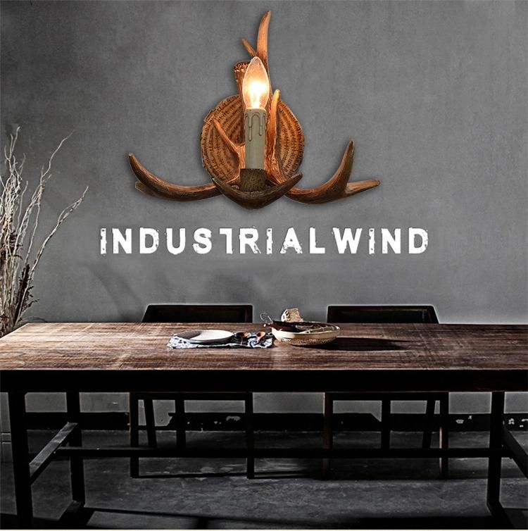 Personality Antler Art Wall Lamp Parlor Study Corridor Aisle Decorative Sconce Restaurant Cafe Bar Wall Mounted Lighting (WH-VR-71)