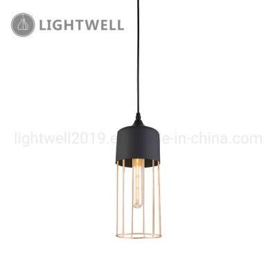 Indoor Ceiling pendant Lamp Matt Black Matt White and Copper Painting Iron hanging Lighting